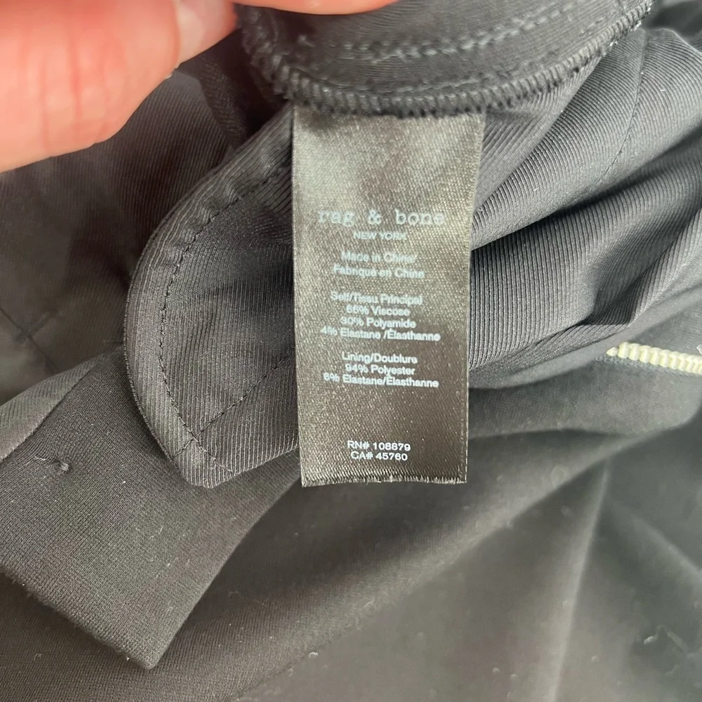 rag & bone Black Sofie High Waist Wide Leg Ponte Knit Trouser Pants 2 Two - Picture 8 of 12